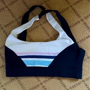 Lilybod x Soul Cycle collaboration navy, white and rainbow detail on sides M